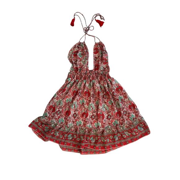 ZURY SILK BLEND HALTER OPEN BACK DRESS NWT ONE SIZE - Picture 1 of 8